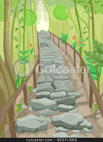 To use this stock image in your creative project, please select the size you need over to the right and click the "Add to Cart" button.
Your downloaded image will come with the Cutcaster watermark removed so don’t worry about the watermark you see on this page. Forest Stairs Trail stock photo, Illustration of a Flight of Stone Steps That Serve as a Trail in the Forest by BNP