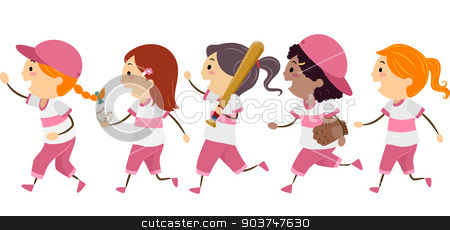 To use this stock image in your creative project, please select the size you need over to the right and click the "Add to Cart" button.
Your downloaded image will come with the Cutcaster watermark removed so don’t worry about the watermark you see on this page. Baseball Walk stock photo, Illustration Featuring a Group of Girls Dressed in Basebal Gear Walking Across the Street by BNP