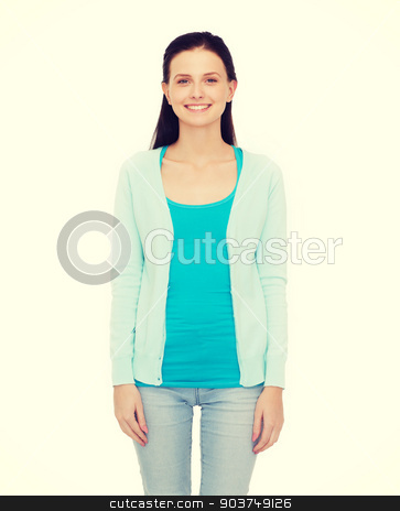 To use this stock image in your creative project, please select the size you need over to the right and click the "Add to Cart" button.
Your downloaded image will come with the Cutcaster watermark removed so don’t worry about the watermark you see on this page. smiling teenage girl in casual clothes stock photo, happiness and people concept - smiling teenage girl in casual clothes by Syda Productions