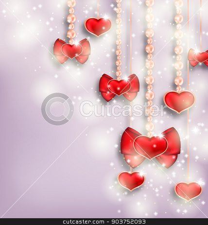 To use this stock image in your creative project, please select the size you need over to the right and click the "Add to Cart" button.
Your downloaded image will come with the Cutcaster watermark removed so don’t worry about the watermark you see on this page. Glowing background with hanging hearts for Valentine Day, copy s stock vector clipart, Illustration glowing background with hanging hearts for Valentine Day, copy space for your text - vector by -=Mad Dog=-