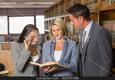 To use this stock image in your creative project, please select the size you need over to the right and click the "Add to Cart" button.
Your downloaded image will come with the Cutcaster watermark removed so don’t worry about the watermark you see on this page. Lawyers in the law library stock photo, Lawyers in the law library at the university by Wavebreak Media