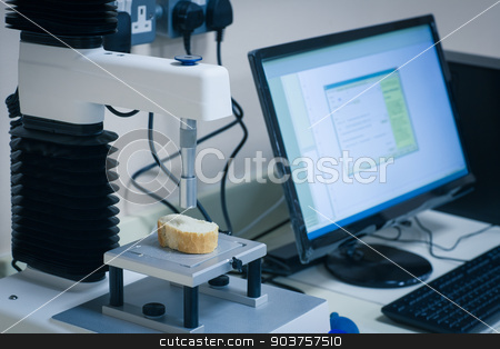 To use this stock image in your creative project, please select the size you need over to the right and click the "Add to Cart" button.
Your downloaded image will come with the Cutcaster watermark removed so don’t worry about the watermark you see on this page. Machine analysing slice of bread with computer stock photo, Machine analysing slice of bread with computer at the university by Wavebreak Media