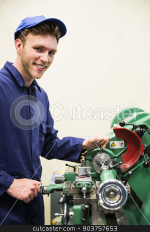 To use this stock image in your creative project, please select the size you need over to the right and click the "Add to Cart" button.
Your downloaded image will come with the Cutcaster watermark removed so don’t worry about the watermark you see on this page. Engineering student using heavy machinery stock photo, Engineering student using heavy machinery at the university by Wavebreak Media