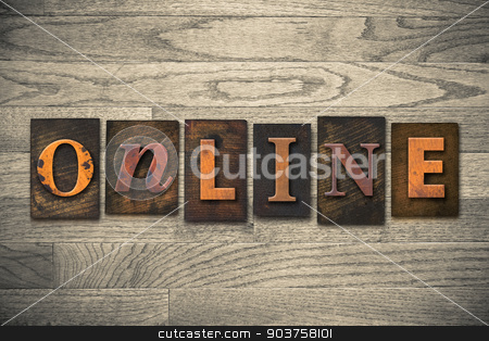 To use this stock image in your creative project, please select the size you need over to the right and click the "Add to Cart" button.
Your downloaded image will come with the Cutcaster watermark removed so don’t worry about the watermark you see on this page. Online Concept Wooden Letterpress Type stock photo, The word
