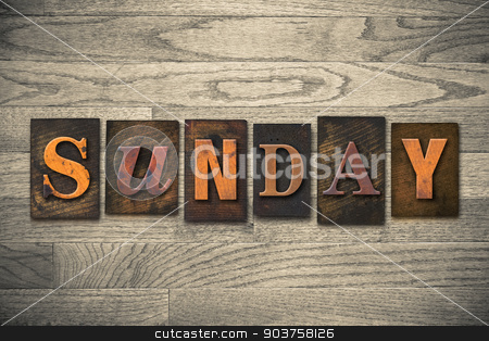 To use this stock image in your creative project, please select the size you need over to the right and click the "Add to Cart" button.
Your downloaded image will come with the Cutcaster watermark removed so don’t worry about the watermark you see on this page. Sunday Concept Wooden Letterpress Type stock photo, The word