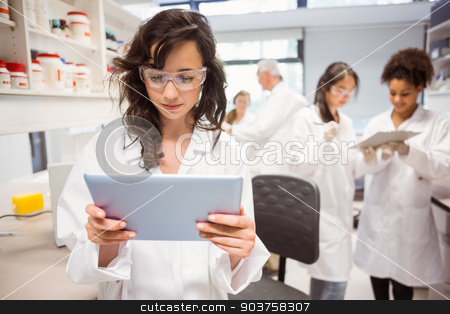 To use this stock image in your creative project, please select the size you need over to the right and click the "Add to Cart" button.
Your downloaded image will come with the Cutcaster watermark removed so don’t worry about the watermark you see on this page. Science student looking at tablet pc stock photo, Science student looking at tablet pc in the lab at the university by Wavebreak Media