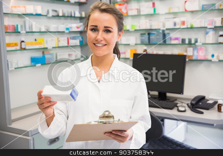 To use this stock image in your creative project, please select the size you need over to the right and click the "Add to Cart" button.
Your downloaded image will come with the Cutcaster watermark removed so don’t worry about the watermark you see on this page. Junior pharmacist holding medicine box stock photo, Junior pharmacist holding medicine box at the hospital pharmacy by Wavebreak Media