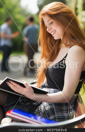 To use this stock image in your creative project, please select the size you need over to the right and click the "Add to Cart" button.
Your downloaded image will come with the Cutcaster watermark removed so don’t worry about the watermark you see on this page. Pretty student studying outside on campus stock photo, Pretty student studying outside on campus at the university by Wavebreak Media