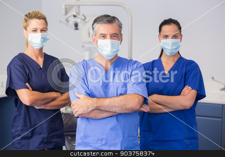 To use this stock image in your creative project, please select the size you need over to the right and click the "Add to Cart" button.
Your downloaded image will come with the Cutcaster watermark removed so don’t worry about the watermark you see on this page. Co-workers wearing surgical mask with arms crossed stock photo, Co-workers wearing surgical mask with arms crossed in dental clinic by Wavebreak Media