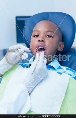To use this stock image in your creative project, please select the size you need over to the right and click the "Add to Cart" button.
Your downloaded image will come with the Cutcaster watermark removed so don’t worry about the watermark you see on this page. Close up of boy having his teeth examined stock photo, Close up of boy having his teeth examined by a dentist by Wavebreak Media