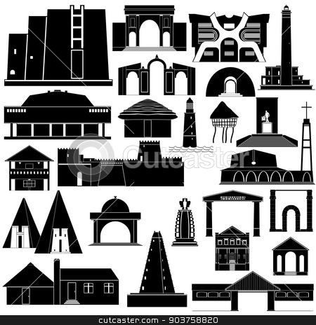 To use this stock image in your creative project, please select the size you need over to the right and click the "Add to Cart" button.
Your downloaded image will come with the Cutcaster watermark removed so don’t worry about the watermark you see on this page. Architecture Africa-2 stock vector clipart, Contour collection of buildings and structures. Illustration on white background. by Sergey Skryl