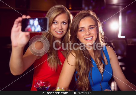 To use this stock image in your creative project, please select the size you need over to the right and click the "Add to Cart" button.
Your downloaded image will come with the Cutcaster watermark removed so don’t worry about the watermark you see on this page. Pretty friends taking a selfie stock photo, Pretty friends taking a selfie at the nightclub by Wavebreak Media