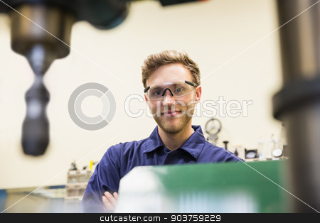 To use this stock image in your creative project, please select the size you need over to the right and click the "Add to Cart" button.
Your downloaded image will come with the Cutcaster watermark removed so don’t worry about the watermark you see on this page. Engineering student smiling at camera stock photo, Engineering student smiling at camera at the university by Wavebreak Media