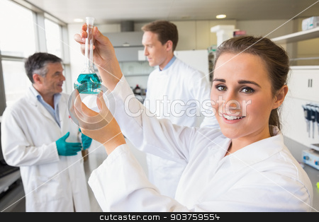 To use this stock image in your creative project, please select the size you need over to the right and click the "Add to Cart" button.
Your downloaded image will come with the Cutcaster watermark removed so don’t worry about the watermark you see on this page. Young scientist holding up beaker stock photo, Young scientist holding up beaker at the laboratory by Wavebreak Media