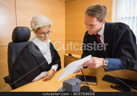 To use this stock image in your creative project, please select the size you need over to the right and click the "Add to Cart" button.
Your downloaded image will come with the Cutcaster watermark removed so don’t worry about the watermark you see on this page. Lawyer speaking with the judge stock photo, Lawyer speaking with the judge in the court room by Wavebreak Media