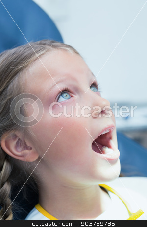 To use this stock image in your creative project, please select the size you need over to the right and click the "Add to Cart" button.
Your downloaded image will come with the Cutcaster watermark removed so don’t worry about the watermark you see on this page. Girl waiting for dental exam stock photo, Close up of a little girl waiting for a dental exam by Wavebreak Media