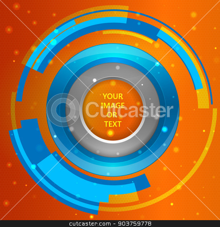 To use this stock image in your creative project, please select the size you need over to the right and click the "Add to Cart" button.
Your downloaded image will come with the Cutcaster watermark removed so don’t worry about the watermark you see on this page. 3D tech circle frame on a orange background. Vector illustration stock vector clipart, 3D tech circle frame on a orange background. Vector illustration by Artem