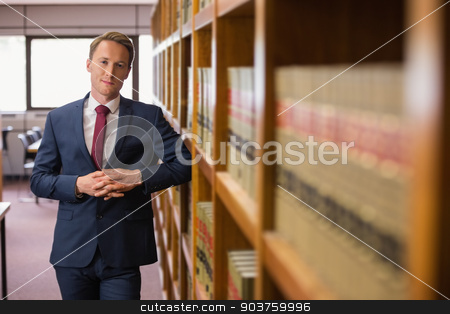 To use this stock image in your creative project, please select the size you need over to the right and click the "Add to Cart" button.
Your downloaded image will come with the Cutcaster watermark removed so don’t worry about the watermark you see on this page. Handsome lawyer in the law library stock photo, Handsome lawyer in the law library at the university by Wavebreak Media