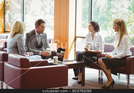 To use this stock image in your creative project, please select the size you need over to the right and click the "Add to Cart" button.
Your downloaded image will come with the Cutcaster watermark removed so don’t worry about the watermark you see on this page. Business people talking and working together on sofa stock photo, Business people talking and working together on sofa in the office by Wavebreak Media