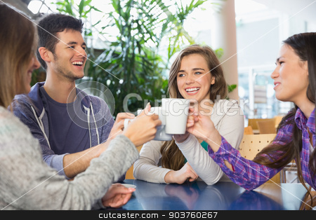 To use this stock image in your creative project, please select the size you need over to the right and click the "Add to Cart" button.
Your downloaded image will come with the Cutcaster watermark removed so don’t worry about the watermark you see on this page. Young students having coffee together stock photo, Young students having coffee together at the university by Wavebreak Media