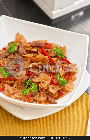 To use this stock image in your creative project, please select the size you need over to the right and click the "Add to Cart" button.
Your downloaded image will come with the Cutcaster watermark removed so don’t worry about the watermark you see on this page. Farfalle stock photo, Farfalle with vegetable and beef by olinchuk