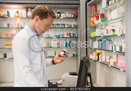 To use this stock image in your creative project, please select the size you need over to the right and click the "Add to Cart" button.
Your downloaded image will come with the Cutcaster watermark removed so don’t worry about the watermark you see on this page. Handsome pharmacist using the computer stock photo, Handsome pharmacist using the computer at the hospital pharmacy by Wavebreak Media