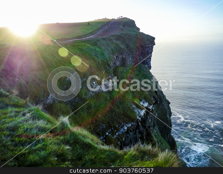 To use this stock image in your creative project, please select the size you need over to the right and click the "Add to Cart" button.
Your downloaded image will come with the Cutcaster watermark removed so don’t worry about the watermark you see on this page. Cliffs of Moher in County Clare stock photo, Cliffs of Moher in County Clare, Ireland by Viktor