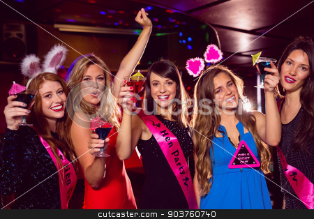 To use this stock image in your creative project, please select the size you need over to the right and click the "Add to Cart" button.
Your downloaded image will come with the Cutcaster watermark removed so don’t worry about the watermark you see on this page. Pretty friends on a hen night stock photo, Pretty friends on a hen night at the nightclub by Wavebreak Media