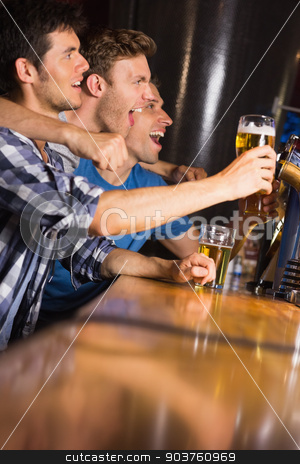 To use this stock image in your creative project, please select the size you need over to the right and click the "Add to Cart" button.
Your downloaded image will come with the Cutcaster watermark removed so don’t worry about the watermark you see on this page. Happy friends catching up over pints stock photo, Happy friends catching up over pints in a bar by Wavebreak Media