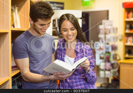 To use this stock image in your creative project, please select the size you need over to the right and click the "Add to Cart" button.
Your downloaded image will come with the Cutcaster watermark removed so don’t worry about the watermark you see on this page. Smiling friends student reading textbook stock photo, Smiling friends student reading textbook in the bookcase at the university by Wavebreak Media