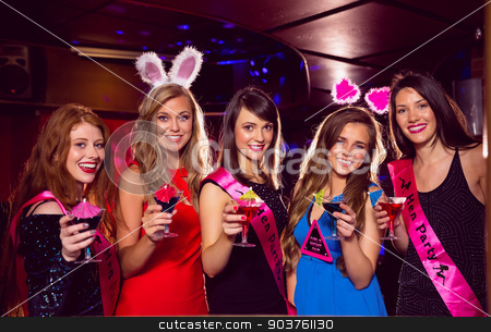To use this stock image in your creative project, please select the size you need over to the right and click the "Add to Cart" button.
Your downloaded image will come with the Cutcaster watermark removed so don’t worry about the watermark you see on this page. Pretty friends on a hen night stock photo, Pretty friends on a hen night at the nightclub by Wavebreak Media