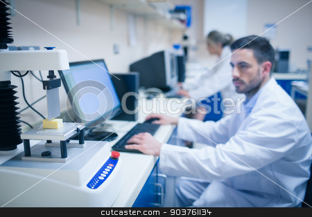 To use this stock image in your creative project, please select the size you need over to the right and click the "Add to Cart" button.
Your downloaded image will come with the Cutcaster watermark removed so don’t worry about the watermark you see on this page. Food scientist using technology to analyse cheese stock photo, Food scientist using technology to analyse cheese at the university by Wavebreak Media
