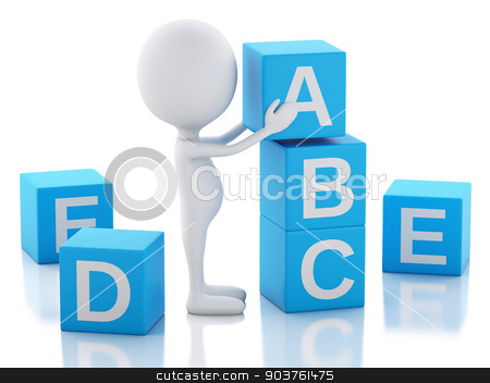 To use this stock image in your creative project, please select the size you need over to the right and click the "Add to Cart" button.
Your downloaded image will come with the Cutcaster watermark removed so don’t worry about the watermark you see on this page. 3d white people with ABC cubes on white background. stock photo, 3d illustration. White people with ABC blocks. Isolated on white background. by nicolas menijes