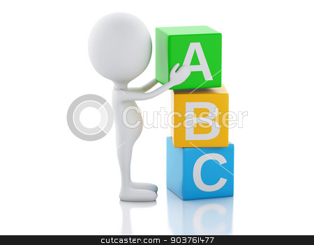 To use this stock image in your creative project, please select the size you need over to the right and click the "Add to Cart" button.
Your downloaded image will come with the Cutcaster watermark removed so don’t worry about the watermark you see on this page. 3d white people with ABC cubes on white background. stock photo, 3d illustration. White people with ABC blocks. Isolated on white background. by nicolas menijes