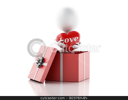 To use this stock image in your creative project, please select the size you need over to the right and click the "Add to Cart" button.
Your downloaded image will come with the Cutcaster watermark removed so don’t worry about the watermark you see on this page. 3d white person in love with red heart, isolated white backgroun stock photo, 3d illustration. white person in love with red heart. Valentines Day concept, isolated white background. by nicolas menijes