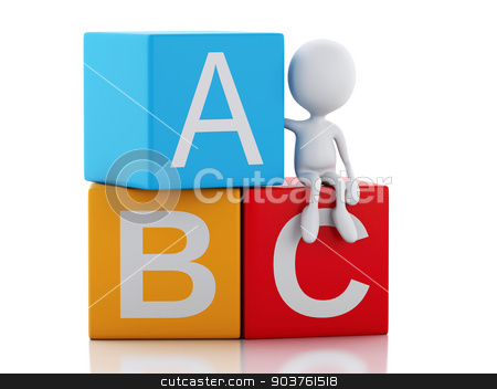 To use this stock image in your creative project, please select the size you need over to the right and click the "Add to Cart" button.
Your downloaded image will come with the Cutcaster watermark removed so don’t worry about the watermark you see on this page. 3d white people with ABC cubes on white background. stock photo, 3d illustration. White people with ABC blocks. Isolated on white background. by nicolas menijes