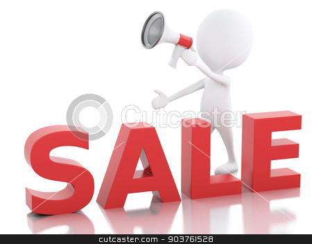 To use this stock image in your creative project, please select the size you need over to the right and click the "Add to Cart" button.
Your downloaded image will come with the Cutcaster watermark removed so don’t worry about the watermark you see on this page. 3d white people sale announcement with megaphone. stock photo, 3d illustration. White people sale announcement with megaphone. sale concept on white background by nicolas menijes