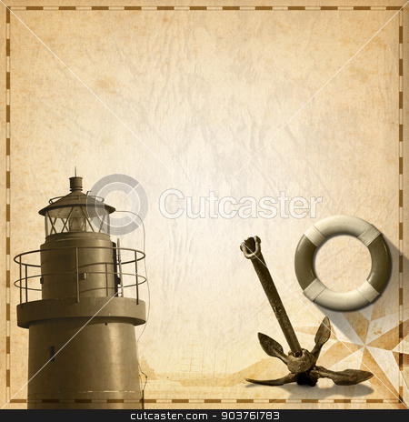 To use this stock image in your creative project, please select the size you need over to the right and click the "Add to Cart" button.
Your downloaded image will come with the Cutcaster watermark removed so don’t worry about the watermark you see on this page. Adventurous Journeys Background stock photo, Old yellowed paper with spots, compass rose, lifebuoy, sailing ship, old rusty anchor and lighthouse. Concept of adventurous travels by catalby