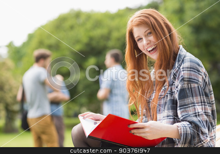 To use this stock image in your creative project, please select the size you need over to the right and click the "Add to Cart" button.
Your downloaded image will come with the Cutcaster watermark removed so don’t worry about the watermark you see on this page. Pretty student studying outside on campus stock photo, Pretty student studying outside on campus at the university by Wavebreak Media