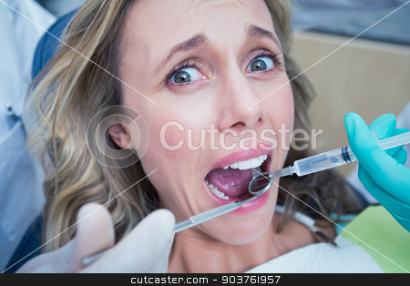 To use this stock image in your creative project, please select the size you need over to the right and click the "Add to Cart" button.
Your downloaded image will come with the Cutcaster watermark removed so don’t worry about the watermark you see on this page. Close up of woman having her teeth examined stock photo, Close up of woman having her teeth examined by dentist and assistant by Wavebreak Media