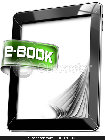 To use this stock image in your creative project, please select the size you need over to the right and click the "Add to Cart" button.
Your downloaded image will come with the Cutcaster watermark removed so don’t worry about the watermark you see on this page. Tablet Computers - E-Book stock photo, Black tablet computer with green label with text e-book, curled and blank pages. Isolated on white background by catalby