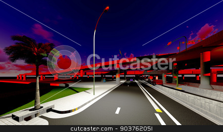 To use this stock image in your creative project, please select the size you need over to the right and click the "Add to Cart" button.
Your downloaded image will come with the Cutcaster watermark removed so don’t worry about the watermark you see on this page. Under the highway. Urban scene stock photo, high-level overpass that crosses over a highway by Dariusz Miszkiel