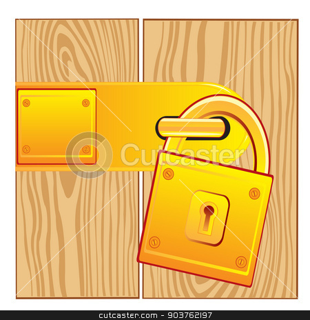 To use this stock image in your creative project, please select the size you need over to the right and click the "Add to Cart" button.
Your downloaded image will come with the Cutcaster watermark removed so don’t worry about the watermark you see on this page. Door and lock gold stock vector clipart, Vector illustration of the lock from gild on door by cobol1964
