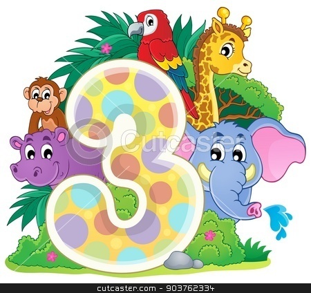 To use this stock image in your creative project, please select the size you need over to the right and click the "Add to Cart" button.
Your downloaded image will come with the Cutcaster watermark removed so don’t worry about the watermark you see on this page. Happy animals around number three stock vector clipart, Happy animals around number three - eps10 vector illustration. by Klara Viskova