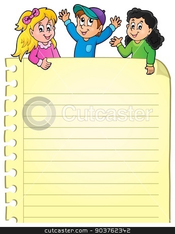 To use this stock image in your creative project, please select the size you need over to the right and click the "Add to Cart" button.
Your downloaded image will come with the Cutcaster watermark removed so don’t worry about the watermark you see on this page. Part of blank page with happy kids stock vector clipart, Part of blank page with happy kids - eps10 vector illustration. by Klara Viskova