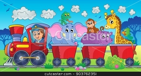 To use this stock image in your creative project, please select the size you need over to the right and click the "Add to Cart" button.
Your downloaded image will come with the Cutcaster watermark removed so don’t worry about the watermark you see on this page. Train with animals in landscape stock vector clipart, Train with animals in landscape - eps10 vector illustration. by Klara Viskova