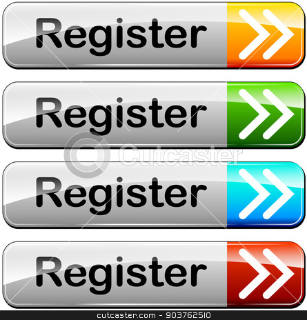 To use this stock image in your creative project, please select the size you need over to the right and click the "Add to Cart" button.
Your downloaded image will come with the Cutcaster watermark removed so don’t worry about the watermark you see on this page. register buttons stock vector clipart, illustration of various colors set for register buttons by Nickylarson974