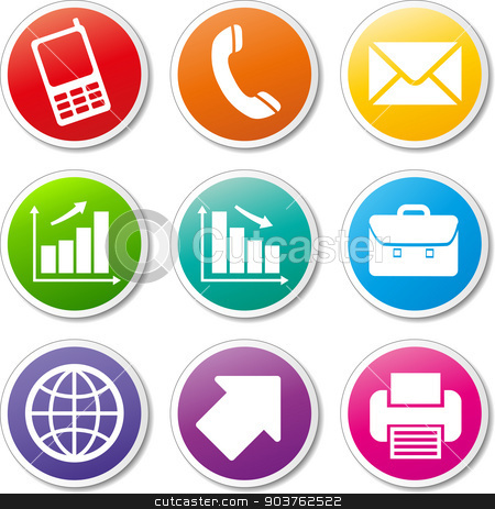 To use this stock image in your creative project, please select the size you need over to the right and click the "Add to Cart" button.
Your downloaded image will come with the Cutcaster watermark removed so don’t worry about the watermark you see on this page. business icons set stock vector clipart, illustration of colorful business various icons set by Nickylarson974