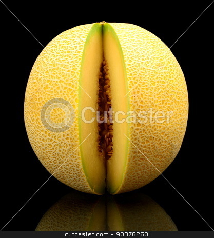 To use this stock image in your creative project, please select the size you need over to the right and click the "Add to Cart" button.
Your downloaded image will come with the Cutcaster watermark removed so don’t worry about the watermark you see on this page. Melon galia notched isolated black in studio stock photo, Studio shot of notched ripe melon galia isolated on black background by Tadeusz Wejkszo