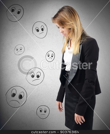 To use this stock image in your creative project, please select the size you need over to the right and click the "Add to Cart" button.
Your downloaded image will come with the Cutcaster watermark removed so don’t worry about the watermark you see on this page. Discouraged businesswoman stock photo, Businesswoman depressed and discouraged by her work by Federico Caputo